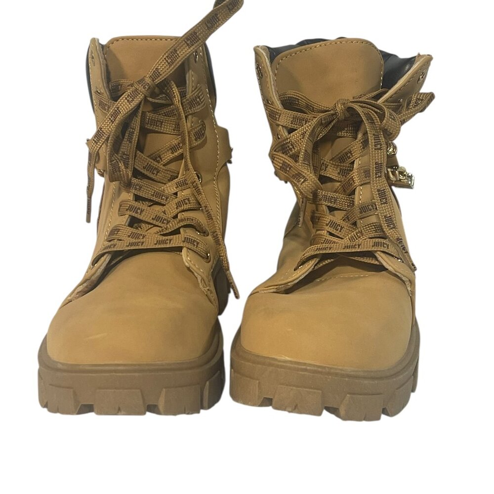 Juicy By Juicy Couture Josie Wheat Brown Synthetic Woman's Boots Size 7.5M